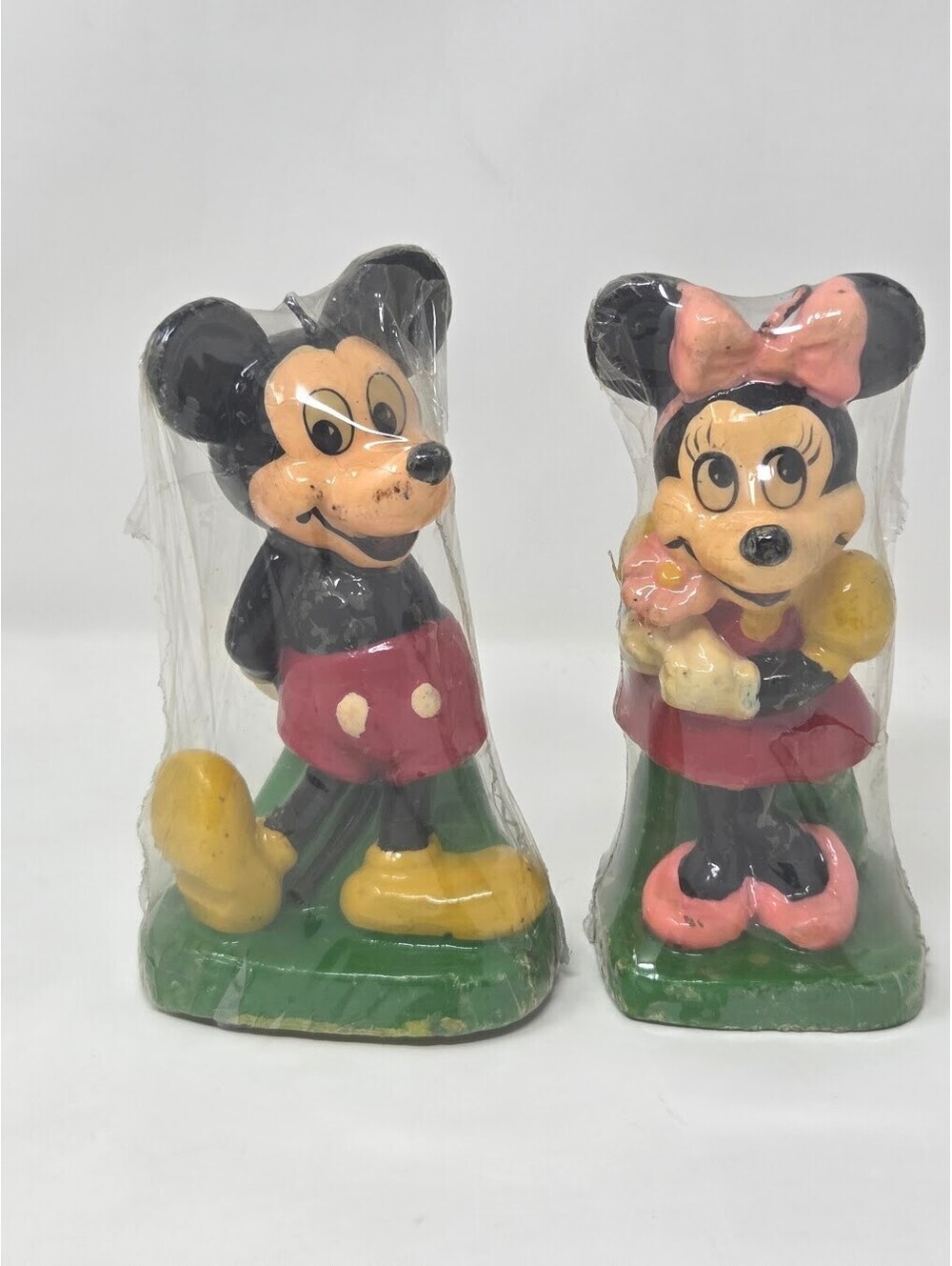 Monogram Disney Mickey Minnie Mouse Candles Pair 1984 Hong Kong Still SEALED